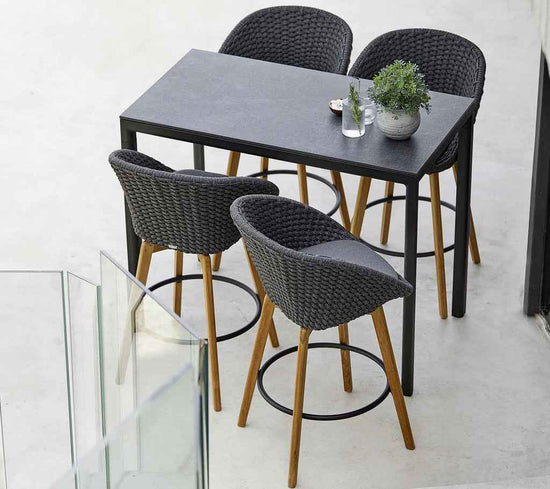 Cane-Line Peacock Bar Chair with Teak Legs