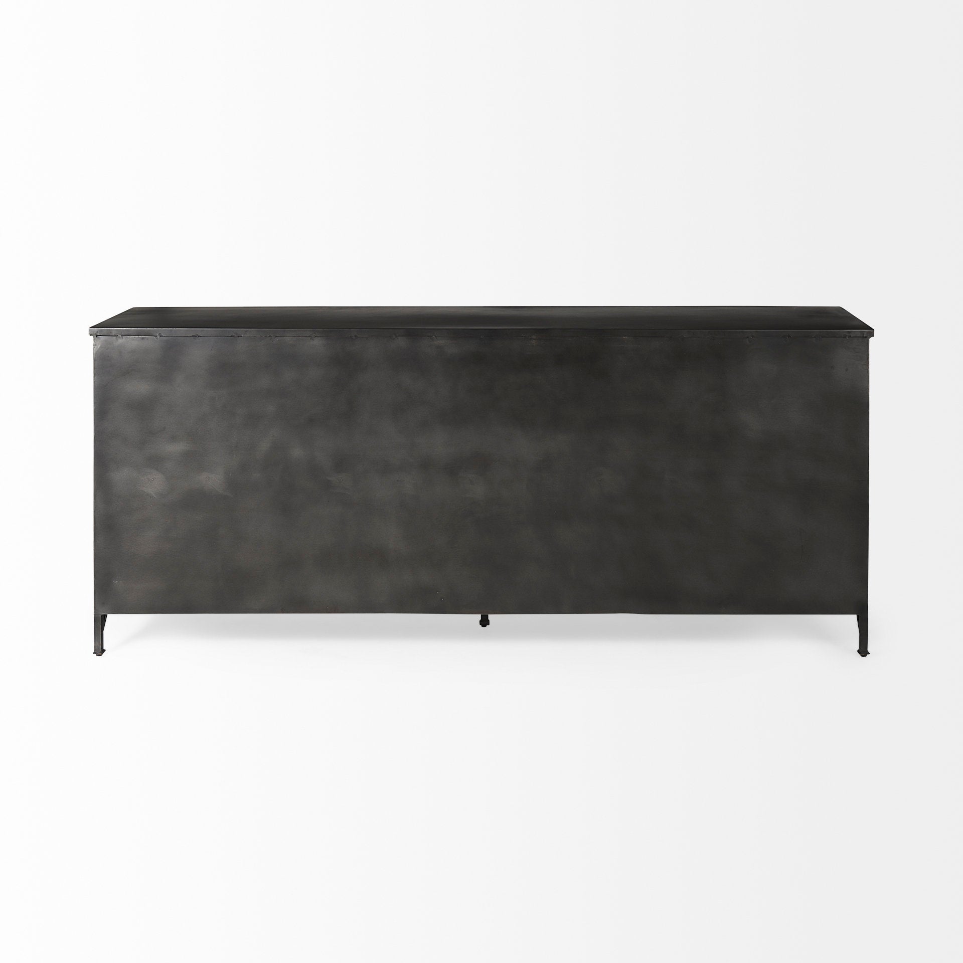 Mercana Poppy I 79x16 Black Metal With Glass Door Sideboard