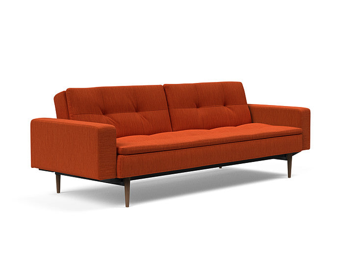 Innovation Living Dublexo Sofa With Arms in Dark Wood/Stainless Steel