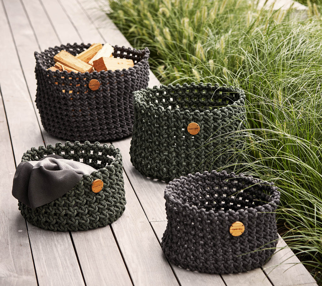 Cane-Line Soft Rope Basket Medium Dia. 40 CM Dark