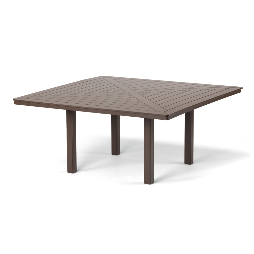 Telescope Casual 64" Square Marine Grade Polymer Table Top Only With Umbrella Hole, Dining Height Table Legs, Textured Beachwood, Boardwalk, Polymer, Outdoor