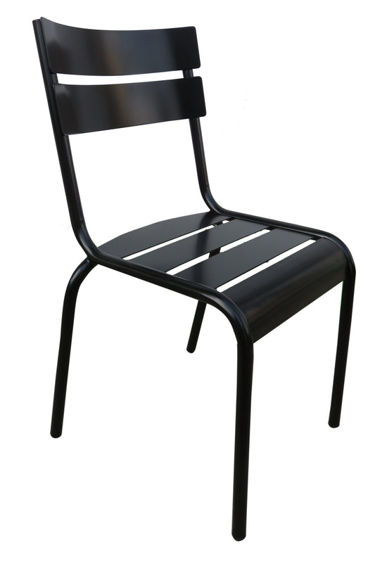 Furniture Designhouse Senat Bistro Chairs - Stackable - Powder Coated Tubular Steel Frame - Set of Two