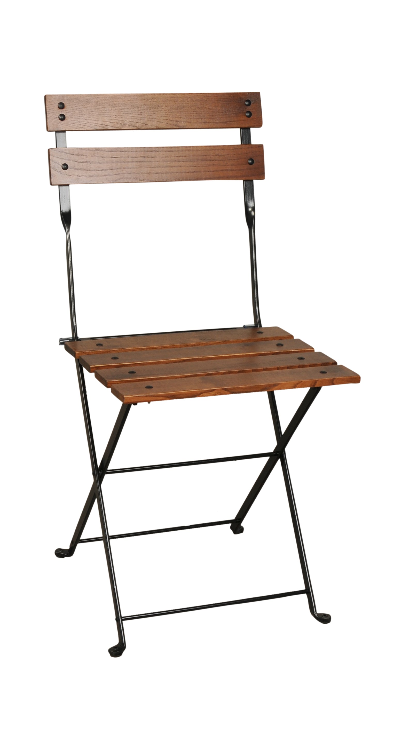 Furniture Designhouse Madeline Folding Chair - Stackable -European Chestnut Wood Clear Coated Slats - Set of Two