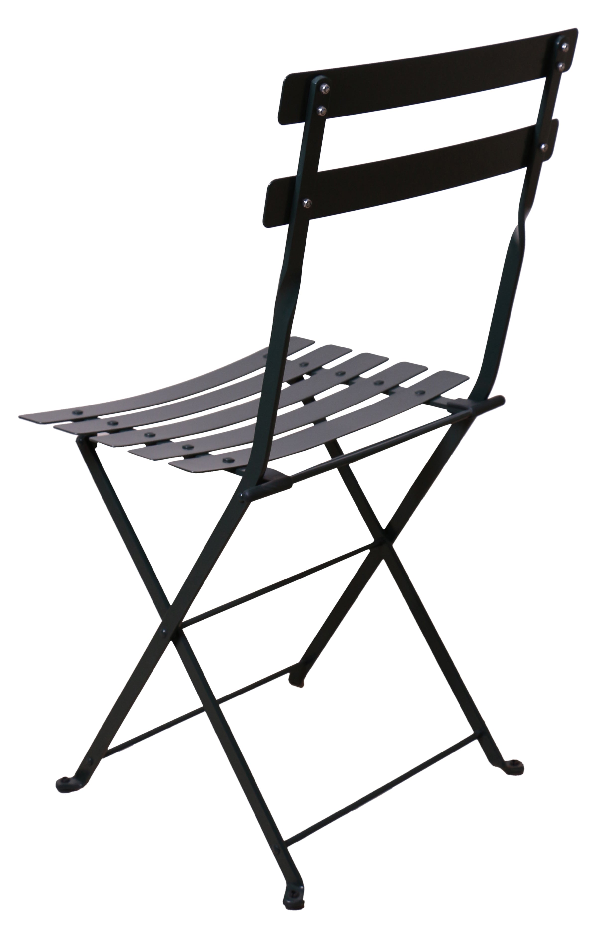 Furniture Designhouse Three Piece Bistro Dining Set with 24" Round Powder Coated Steel Top and Two Paris Side Chairs
