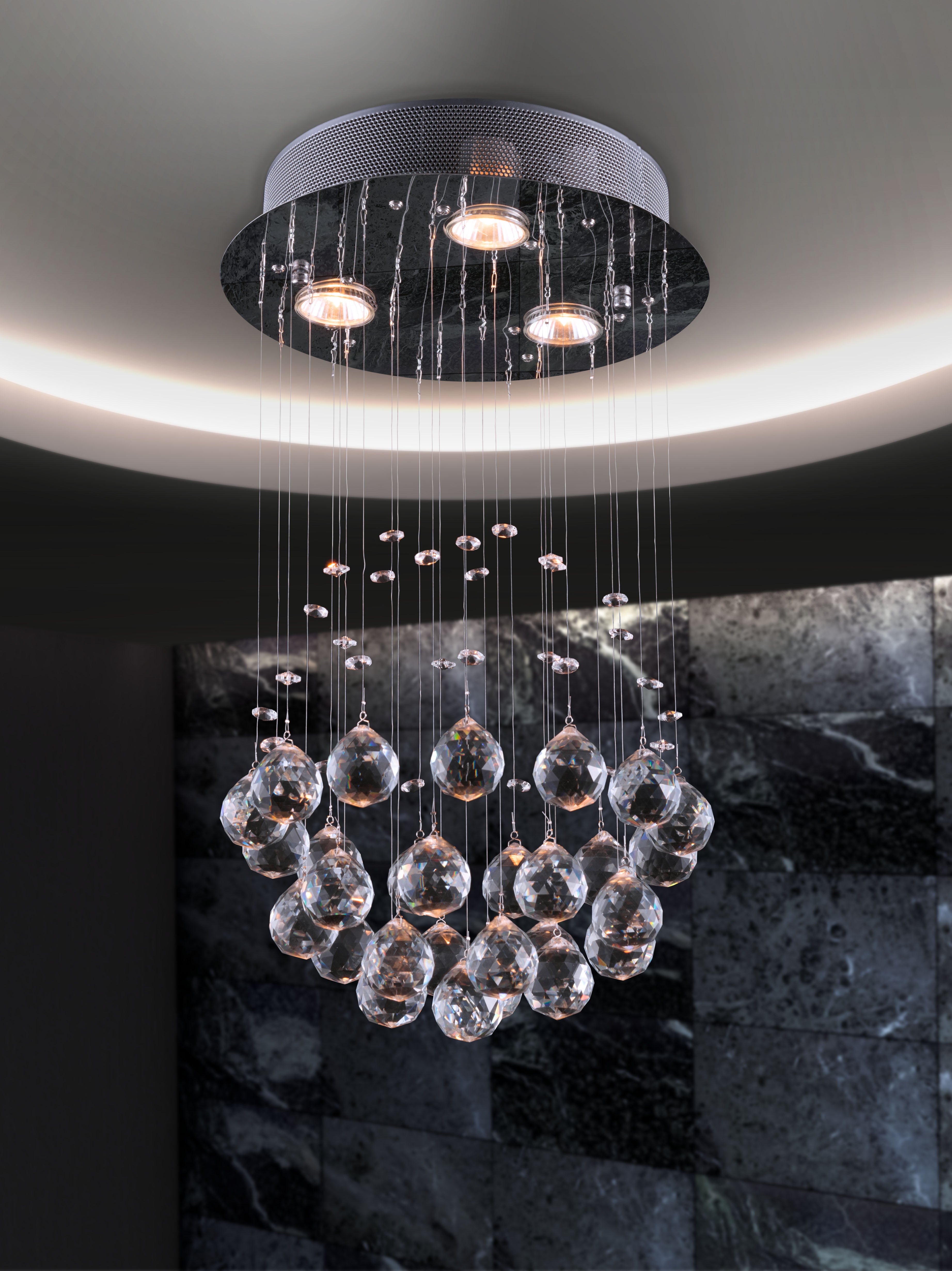 Zuo Modern Pollow Ceiling Lamp Chrome