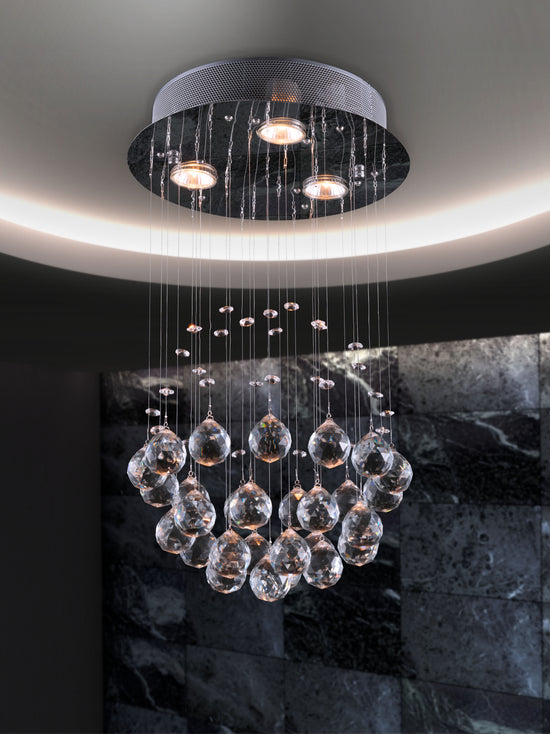 Zuo Modern Pollow Ceiling Lamp Chrome
