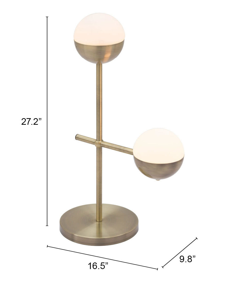 Zuo Modern Waterloo Table Lamp White And Bronze