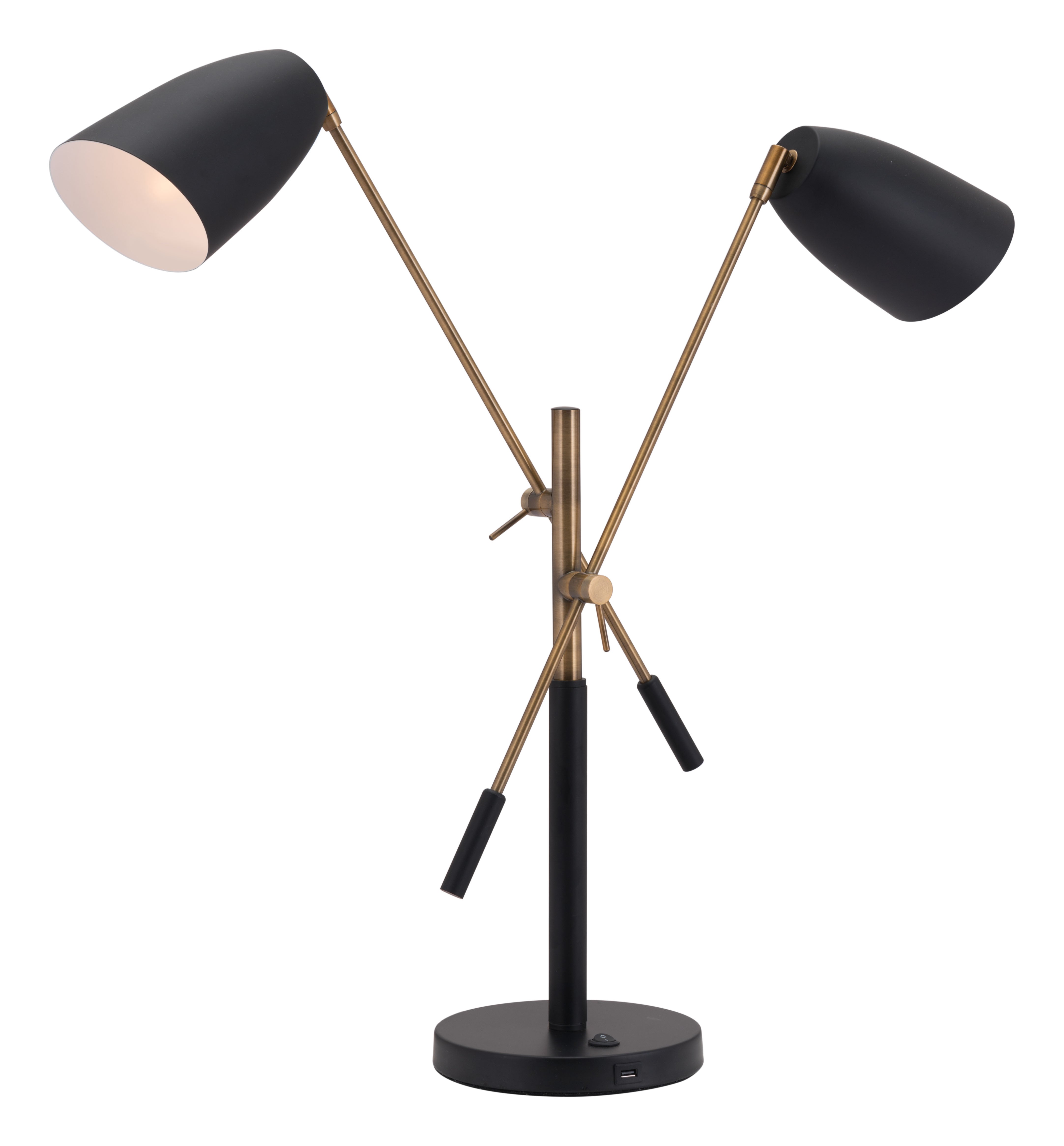 Zuo Modern Tanner Table Lamp Black And Brass