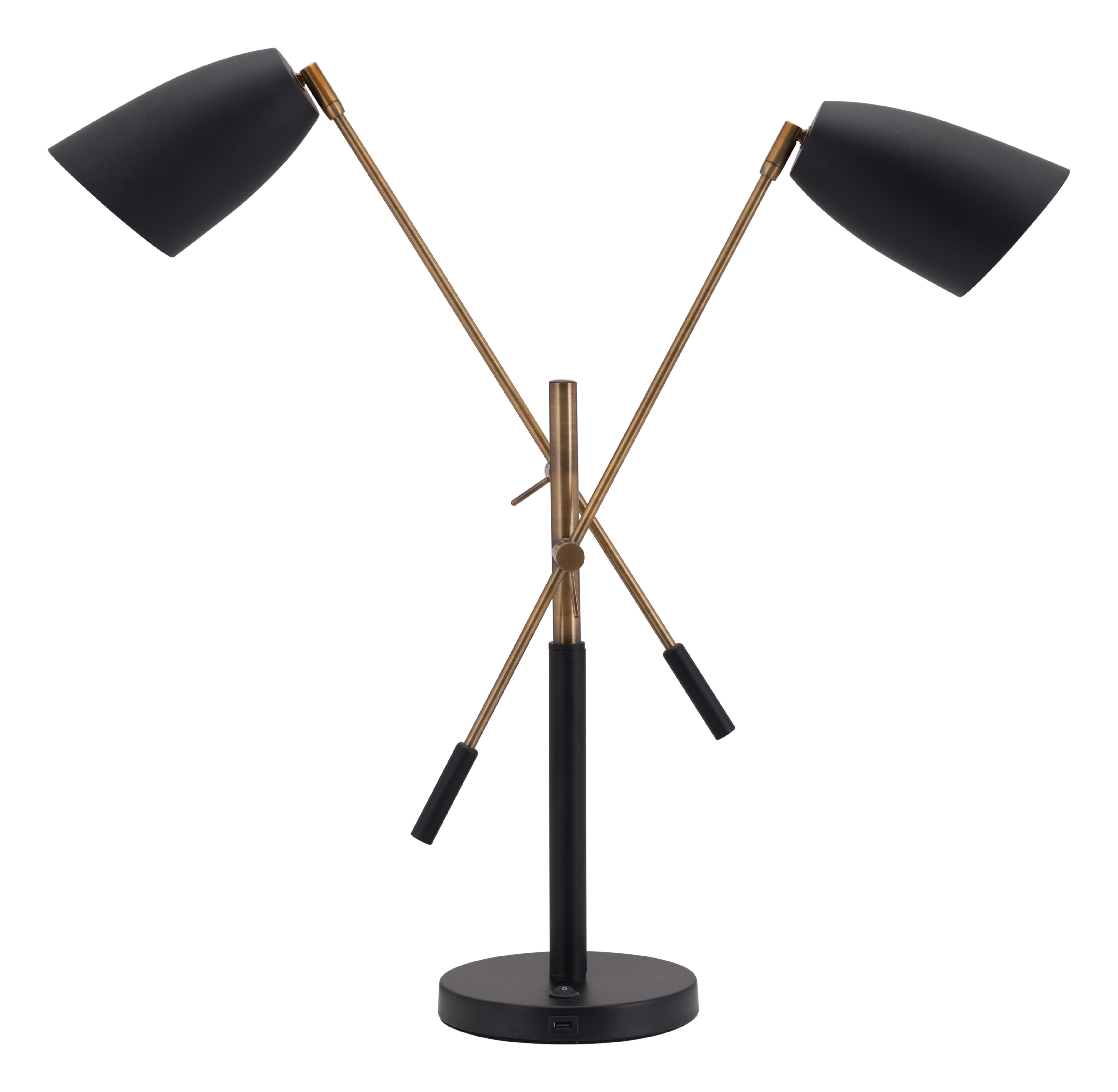 Zuo Modern Tanner Table Lamp Black And Brass