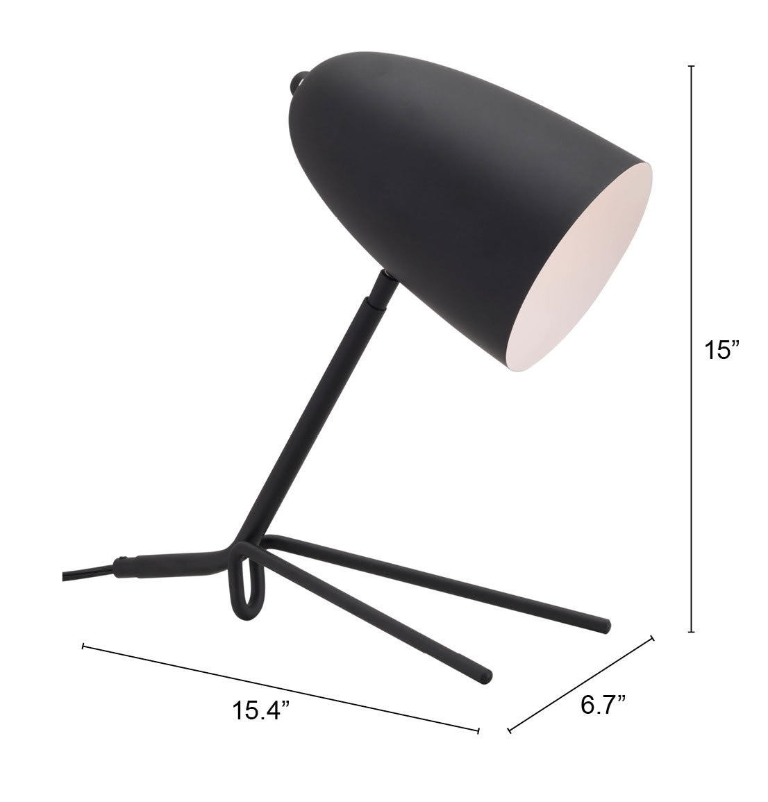 Zuo Modern Jamison Table Lamp Black