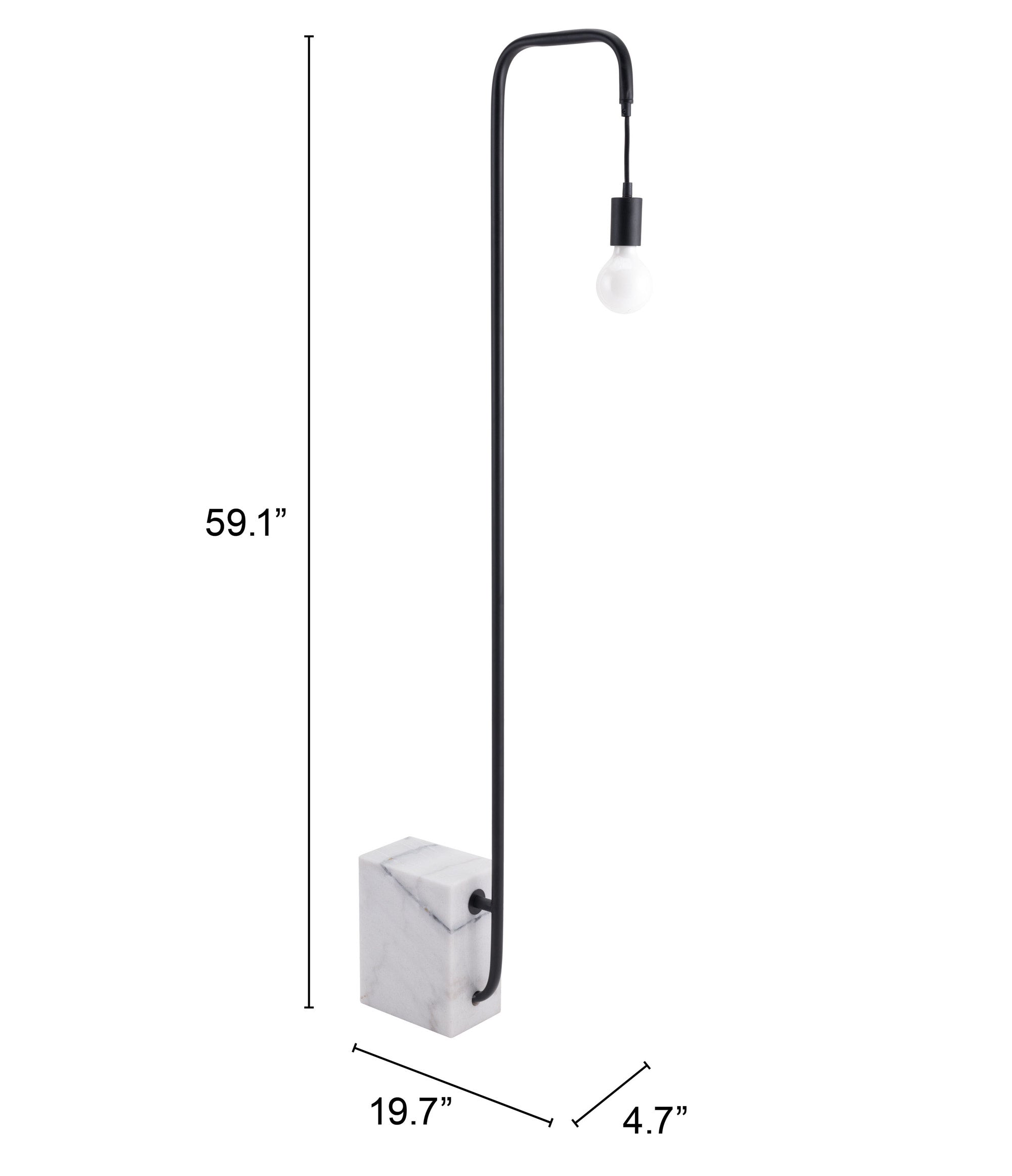 Zuo Modern Lancia Floor Lamp Black