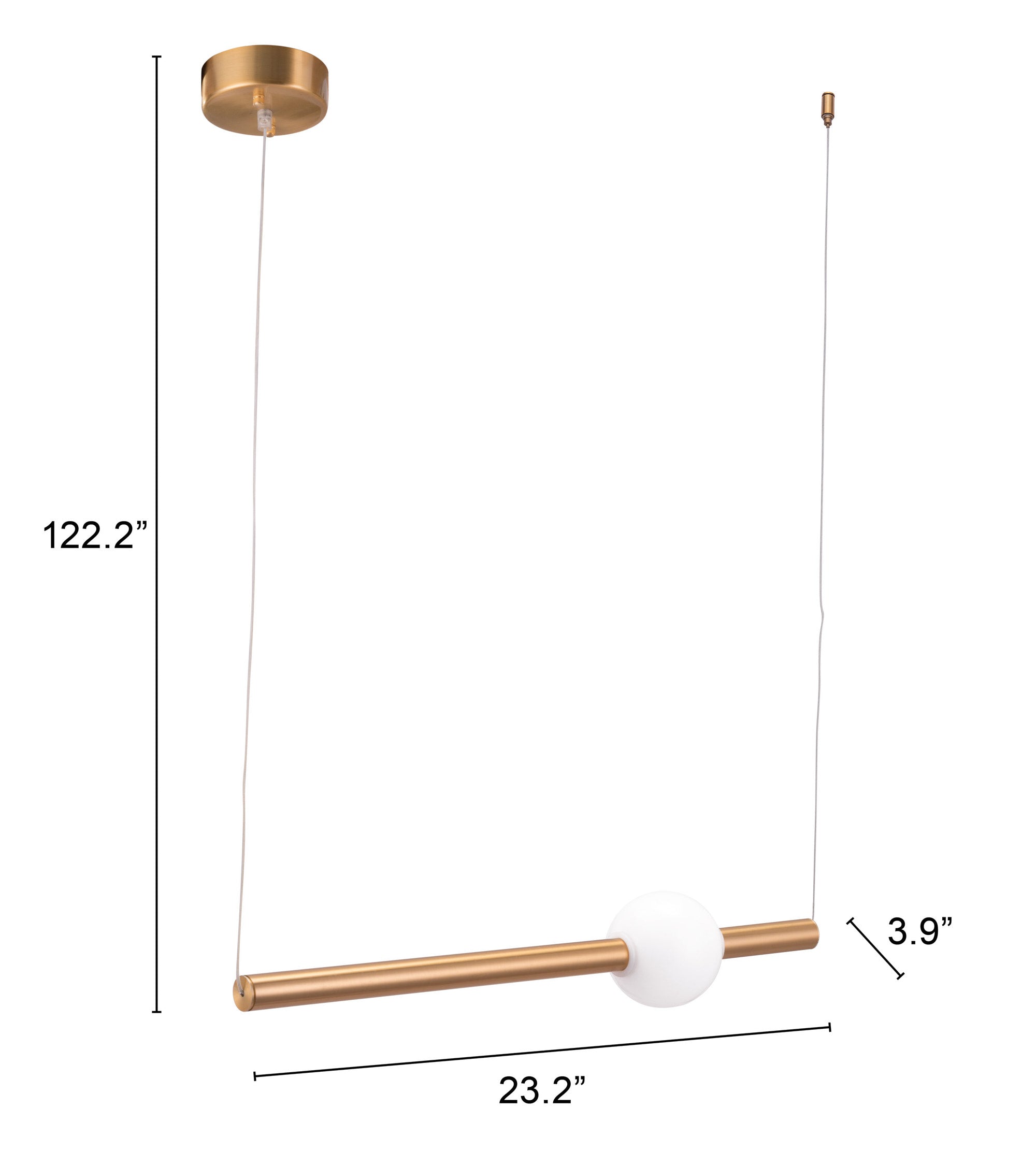 Zuo Modern Adeo Ceiling Lamp Brass