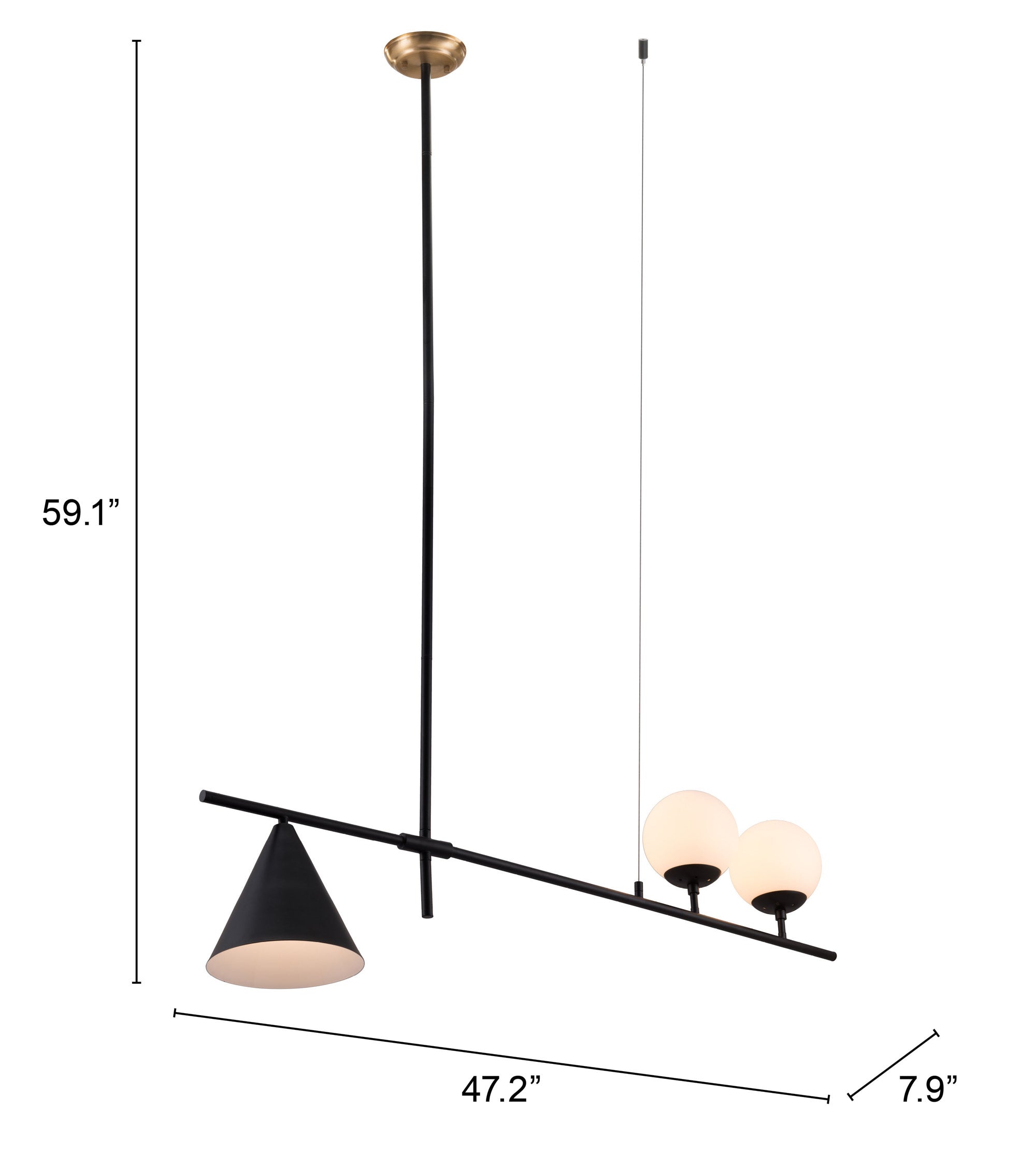 Zuo Modern Richiza Ceiling Lamp Black