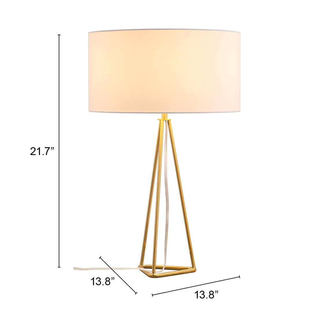 Zuo Modern Sascha Table Lamp White And Brass