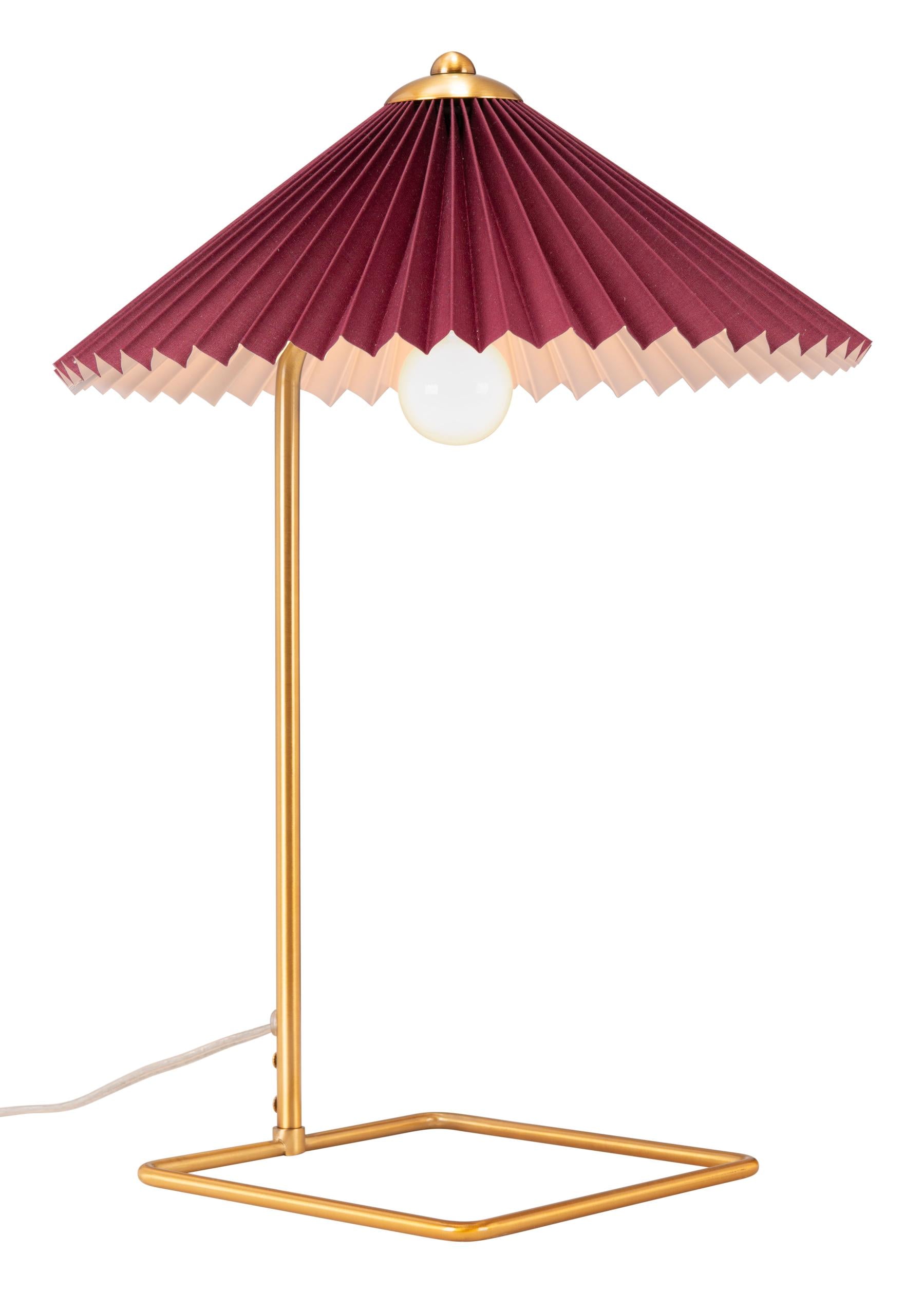 Zuo Modern Charo Table Lamp Red And Gold