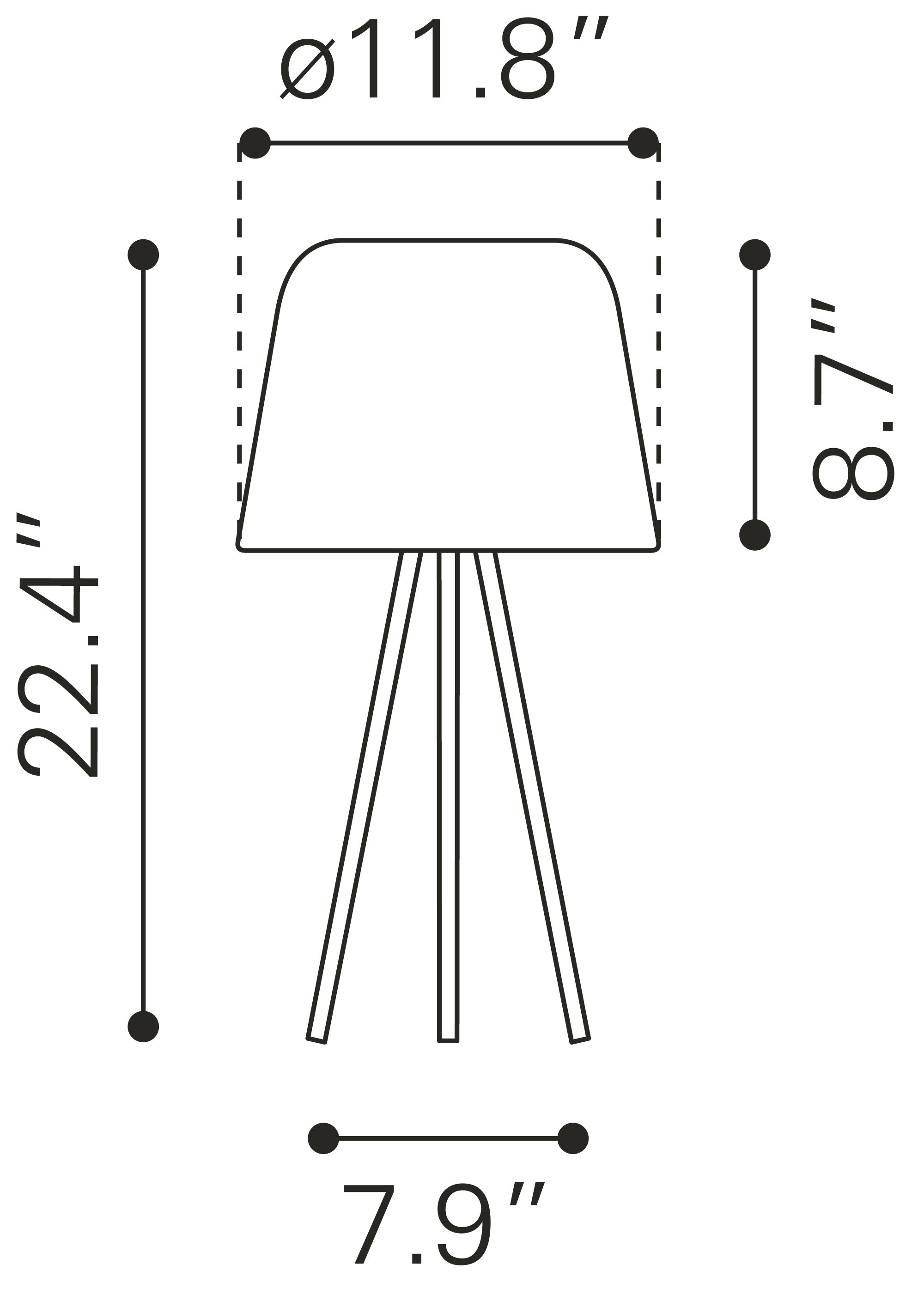 Zuo Modern Mozzi Table Lamp Gray And Black