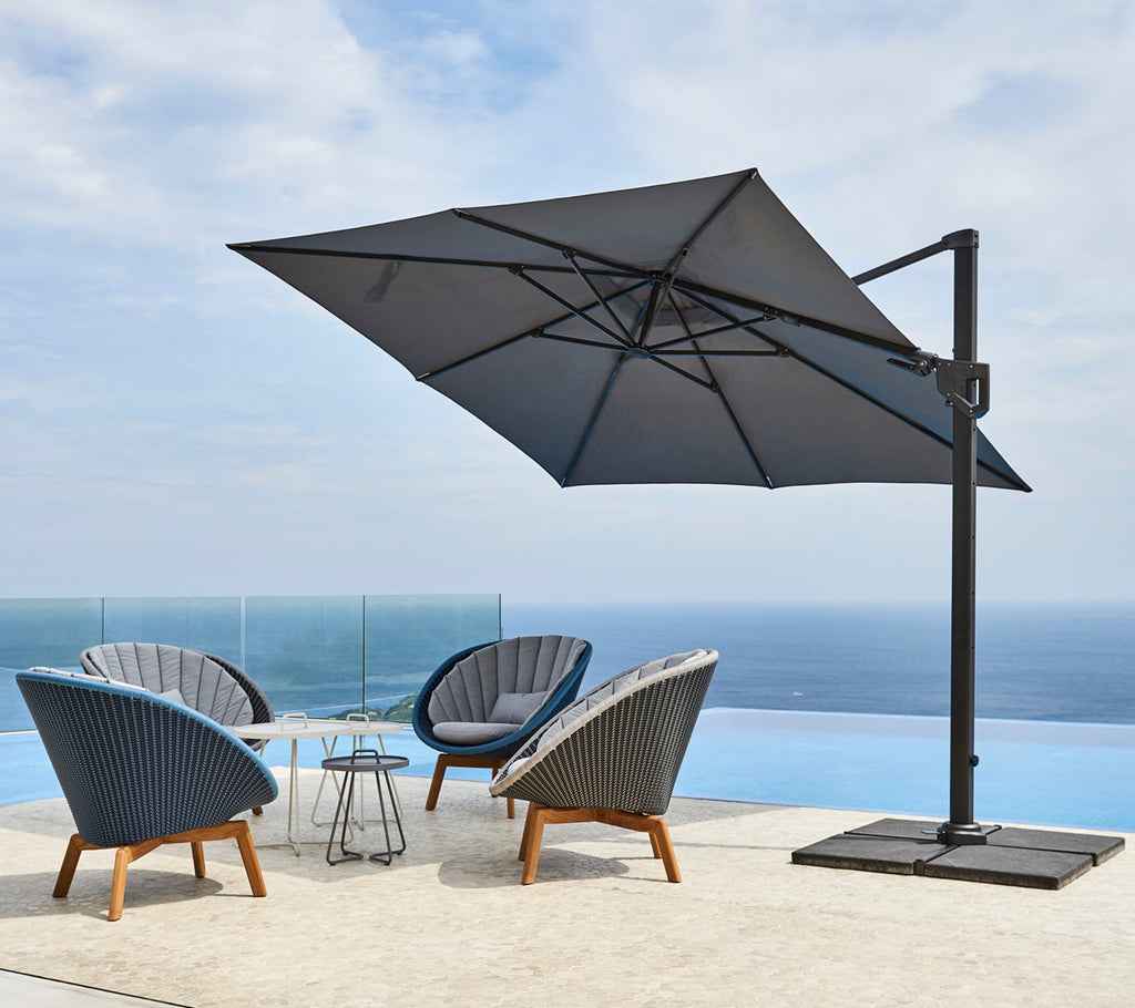 Cane-Line Hyde Luxe Tilt Parasol 118.2 x 118.2 Inches - Aluminium