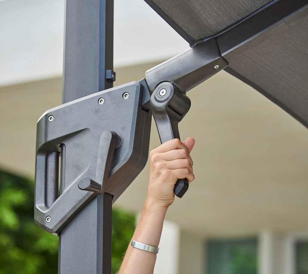 Cane-Line Hyde Luxe Tilt Parasol 118.2 x 118.2 Inches - Aluminium