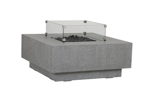 Sunset West Square Fire Table Glass Surround