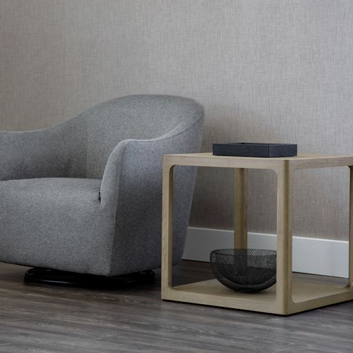 Sunpan Doncaster Side Table in Black / Smoke Grey