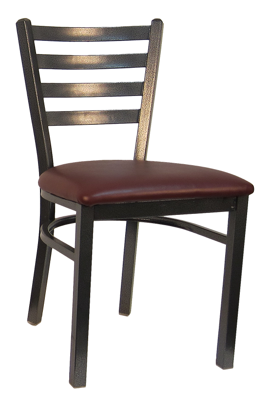 H&D Seating Ladder Back Silver Vein Finished Metal Chair - Set of 2
