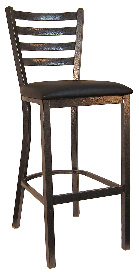 H&D Seating Ladder Back Silver Vein Finished Metal Barstool