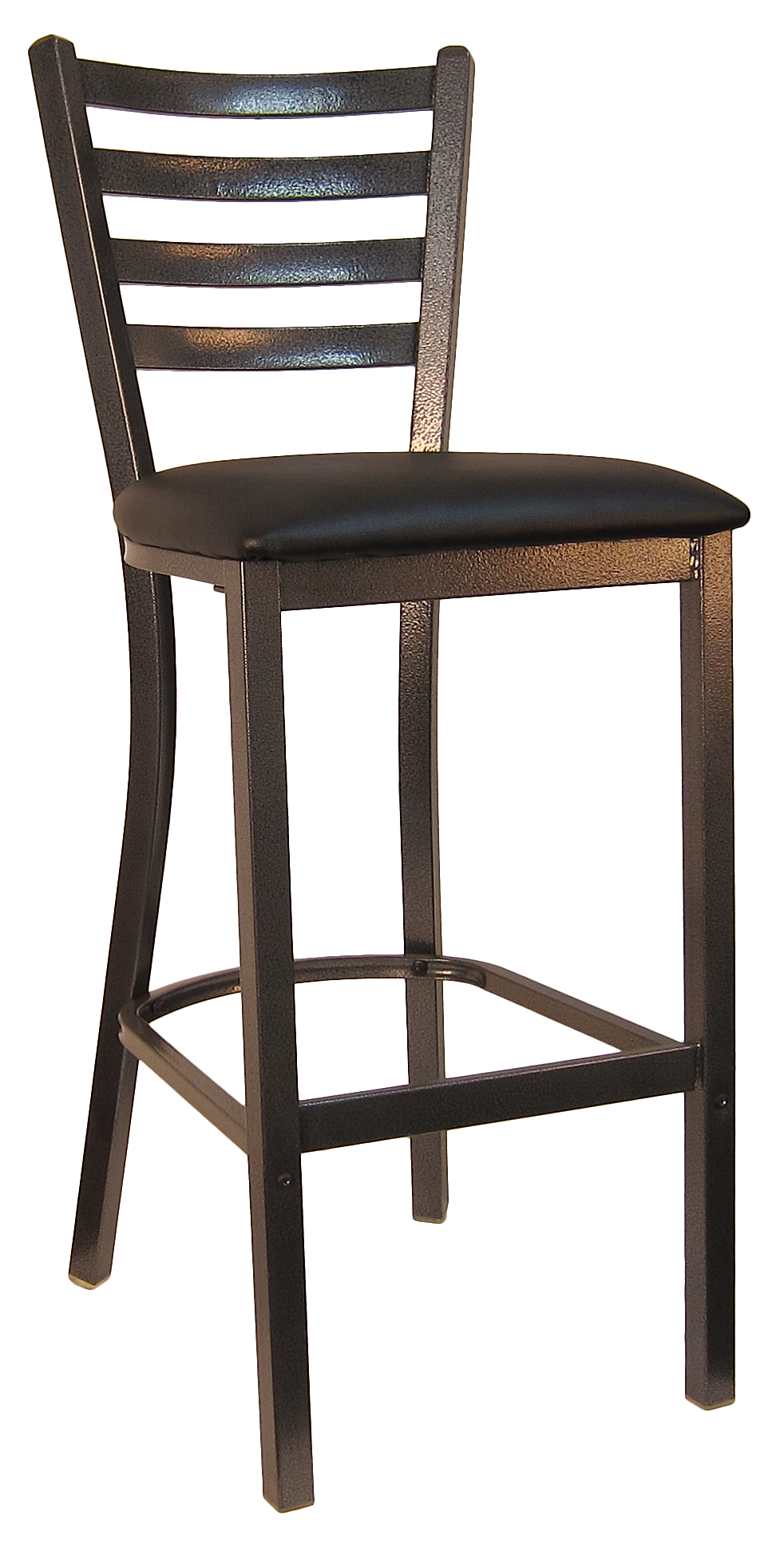 H&D Seating Ladder Back Silver Vein Finished Metal Barstool