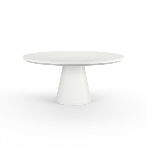 Sunset West Pedestal Dining Table in Bone / Dark Gray