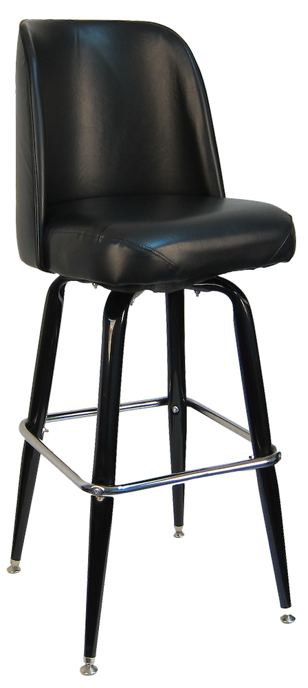 H&D Seating Single Ring Swivel Barstool with 20” wide Jumbo Seat