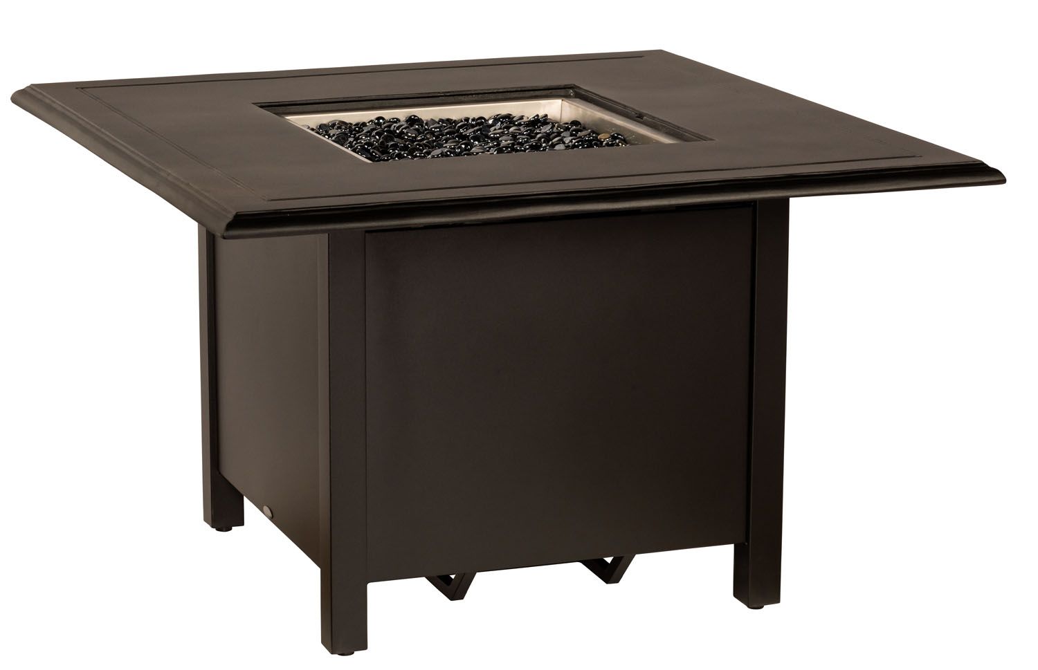 Woodard Solid Cast 42" Square Chat Height Fire Table