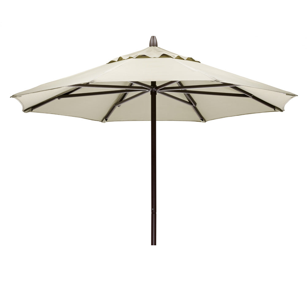 Telescope Casual Commercial Market Umbrella-7 1/2' Powdercoated Aluminum Commercial Market Umbrella-1.5" Pole-8 Ribs, Textured White, Red, Aluminum, Outdoor