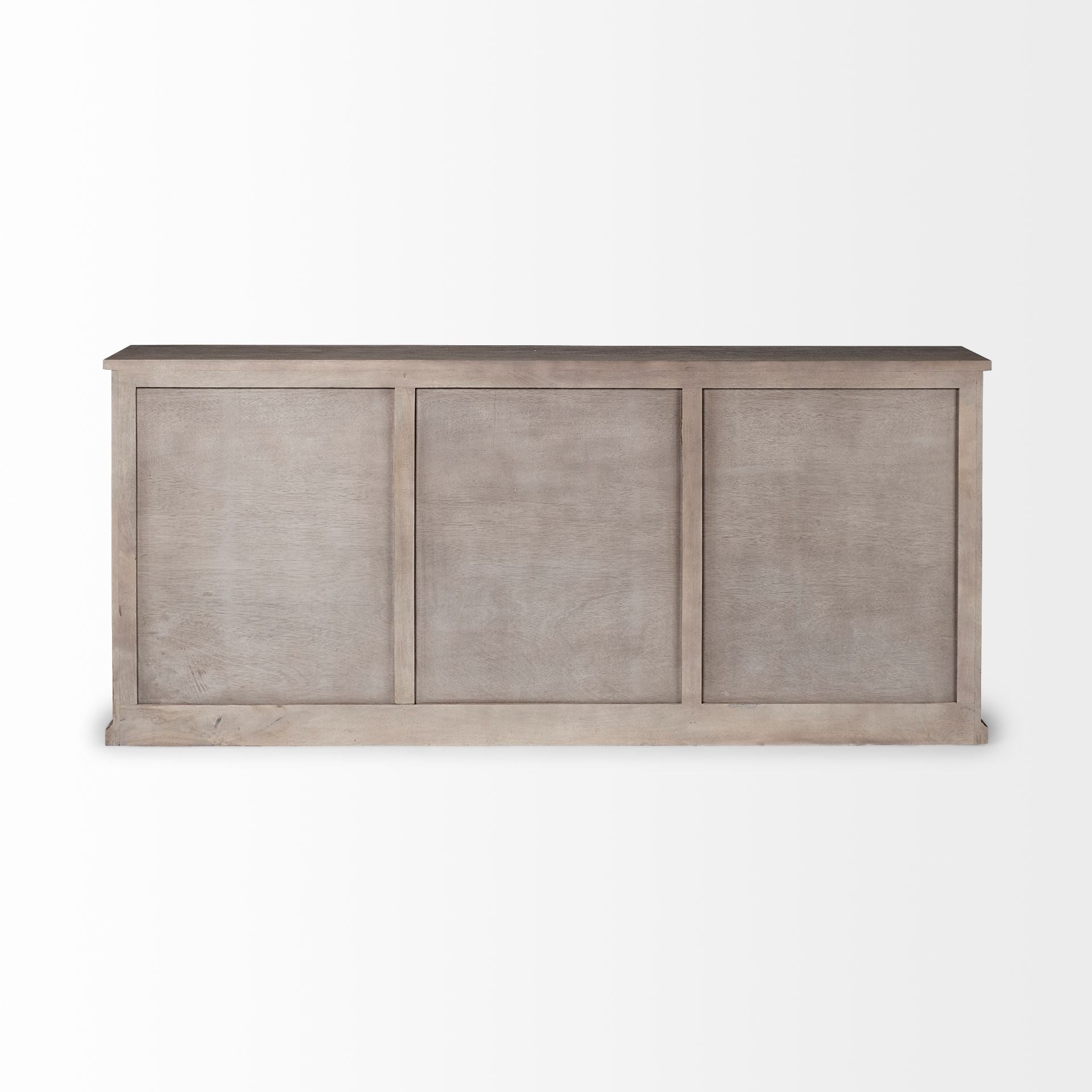 Mercana Braxton III Natural Brown Solid Wood 3 Drawer 6 Door Sideboard