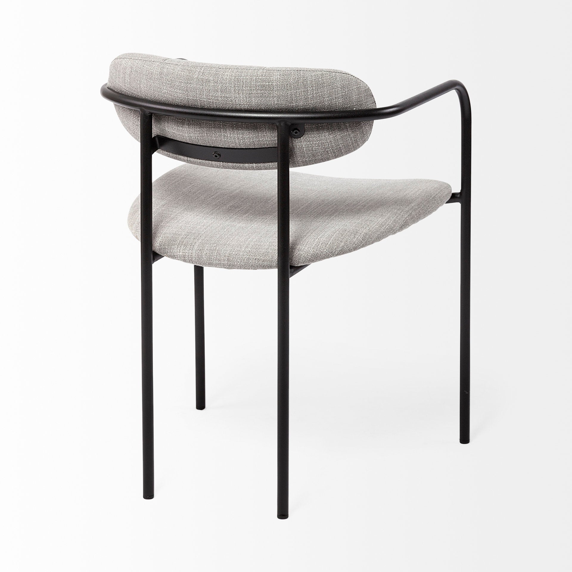 Mercana Parker Gray Fabric Seat Black Metal Dining Chair