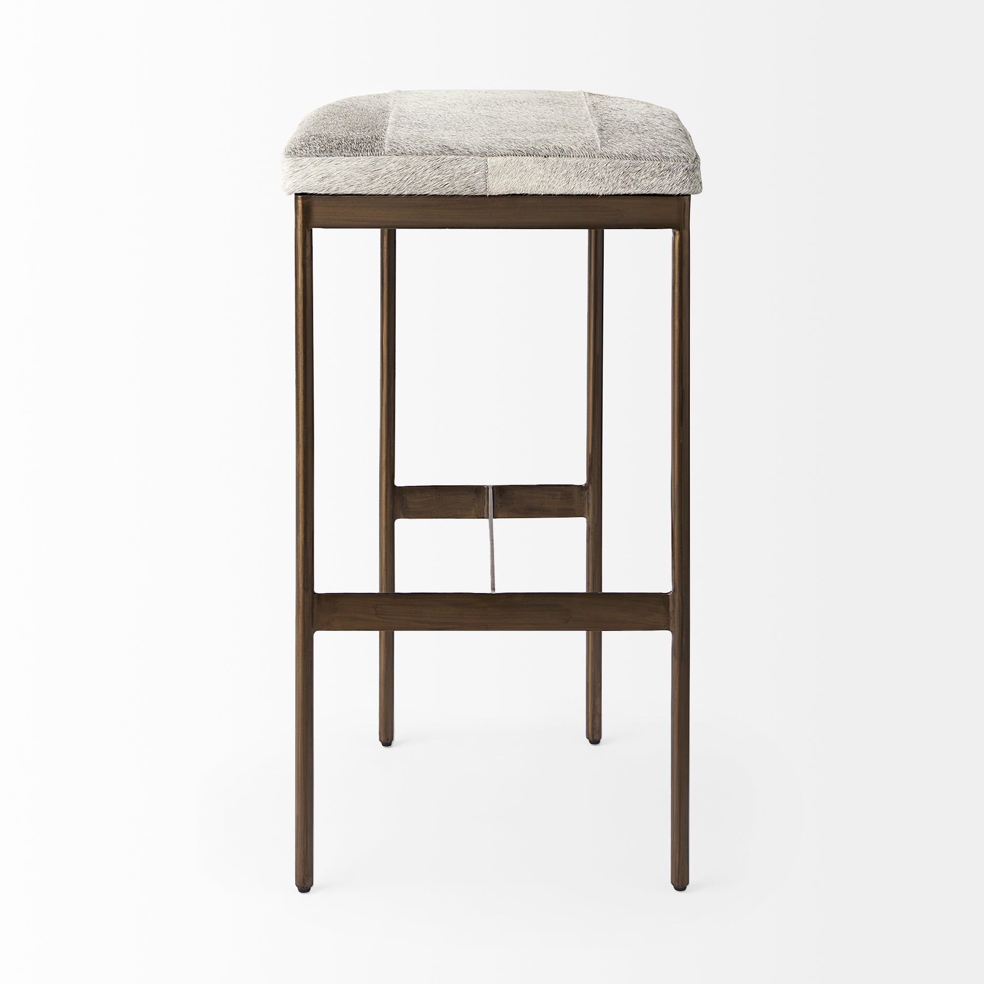Mercana Millie 16.75 X 17.75 X 30 Hair-on-hide Seat With Gold Frame Bar Stool