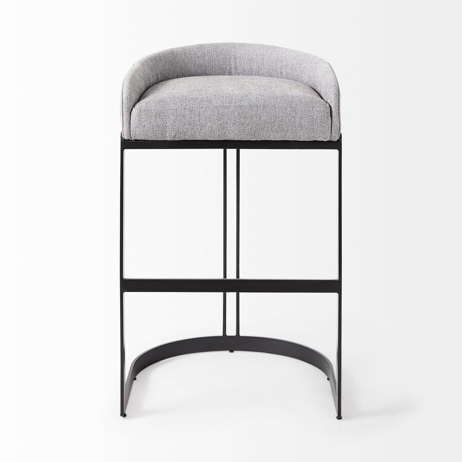 Mercana Hollyfield II Cream / Gray Fabric Seat With Gold / Gray Metal Base Bar Stool