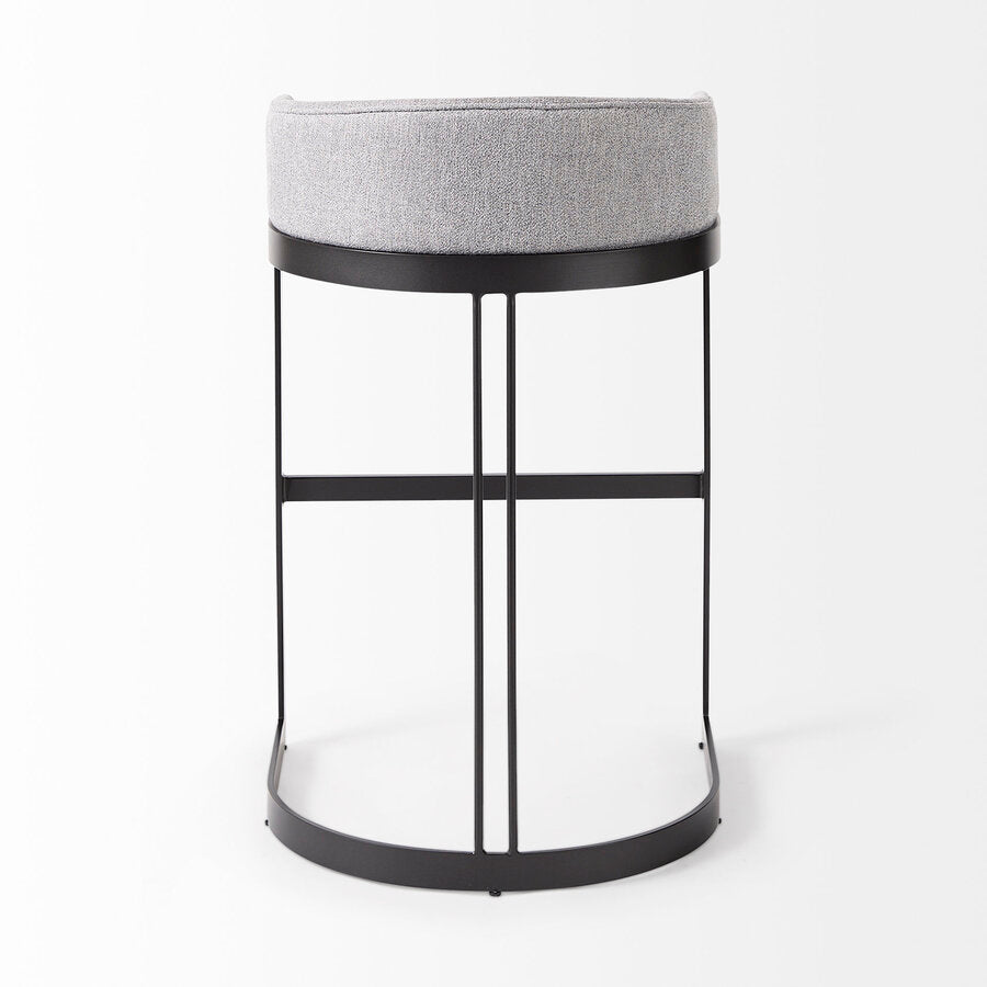 Mercana Hollyfield II Cream / Gray Fabric Seat With Gold / Gray Metal Base Bar Stool