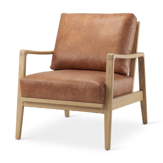 Mercana Raeleigh Tan Faux Leather Accent Chair