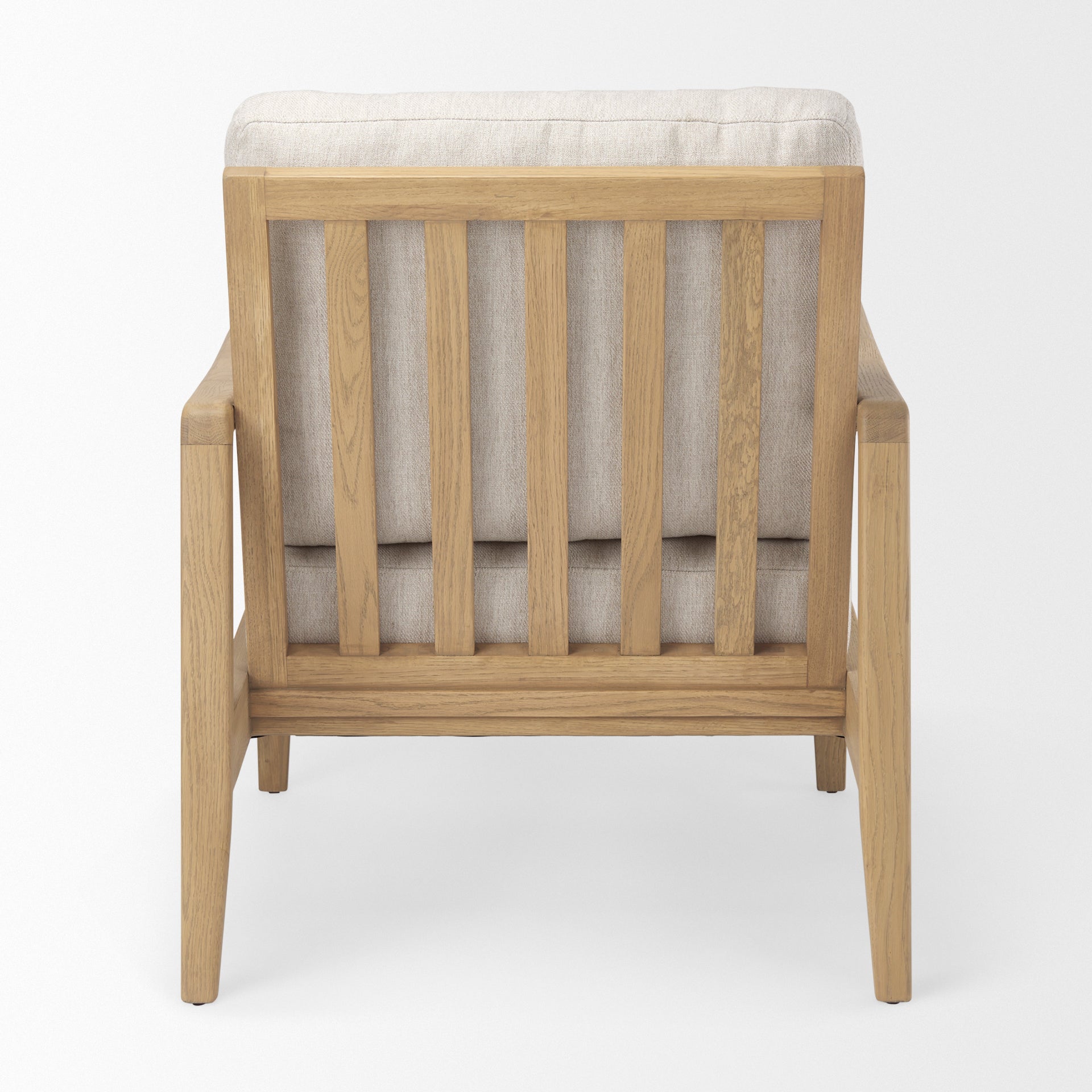 Mercana Raeleigh 28.0L x 34.1W x 34.4H Cream Fabric with Light Brown Wood Accent Chair