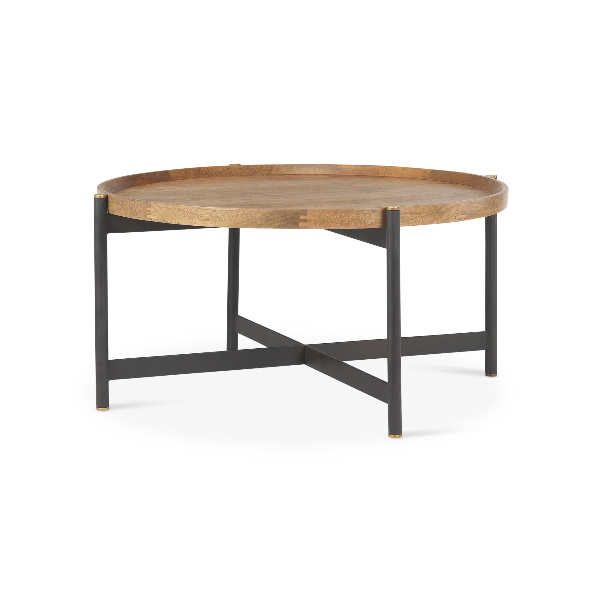 Mercana Marquisa Small / Medium Brown Wood with Black Metal Large Coffee Table