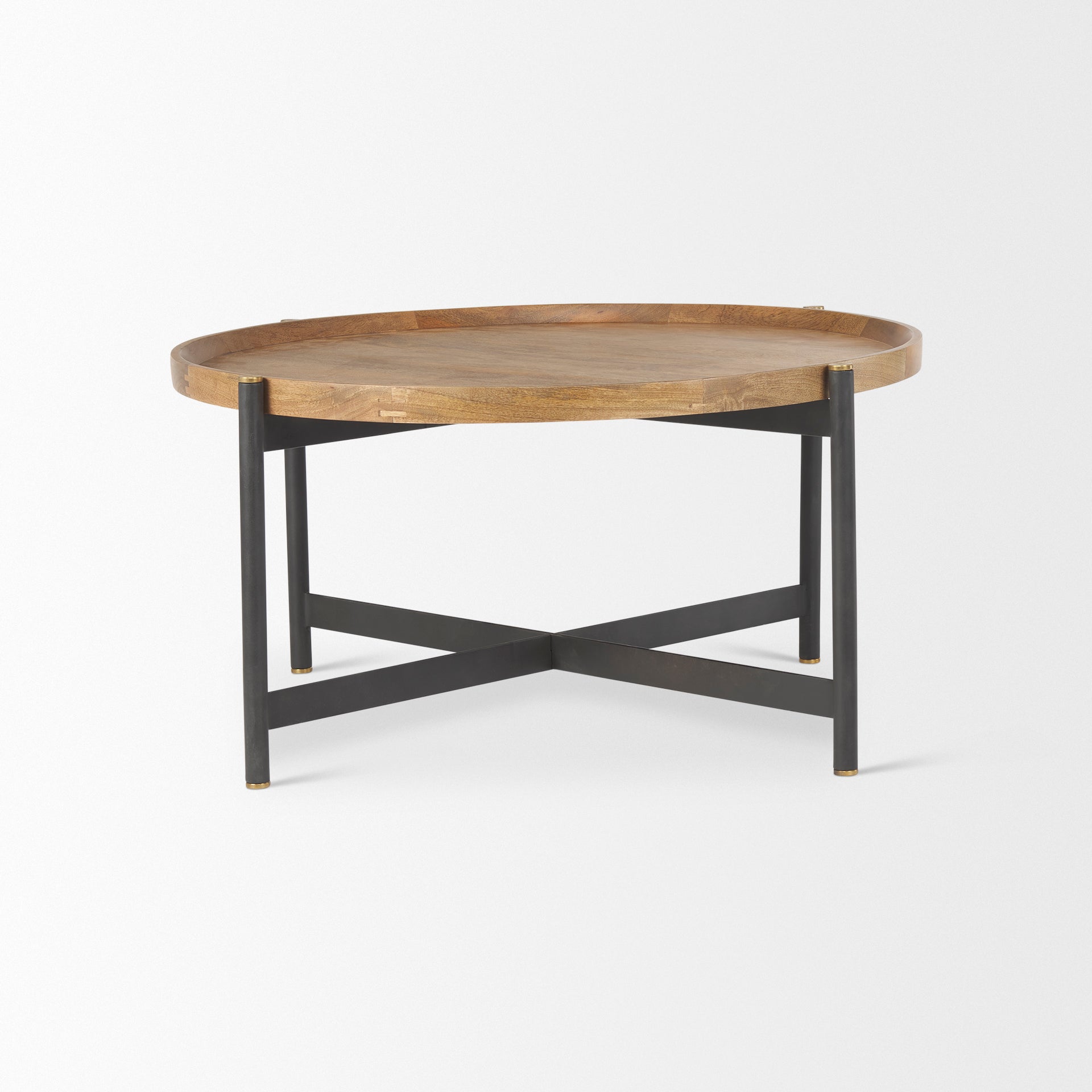 Mercana Marquisa Small / Medium Brown Wood with Black Metal Large Coffee Table