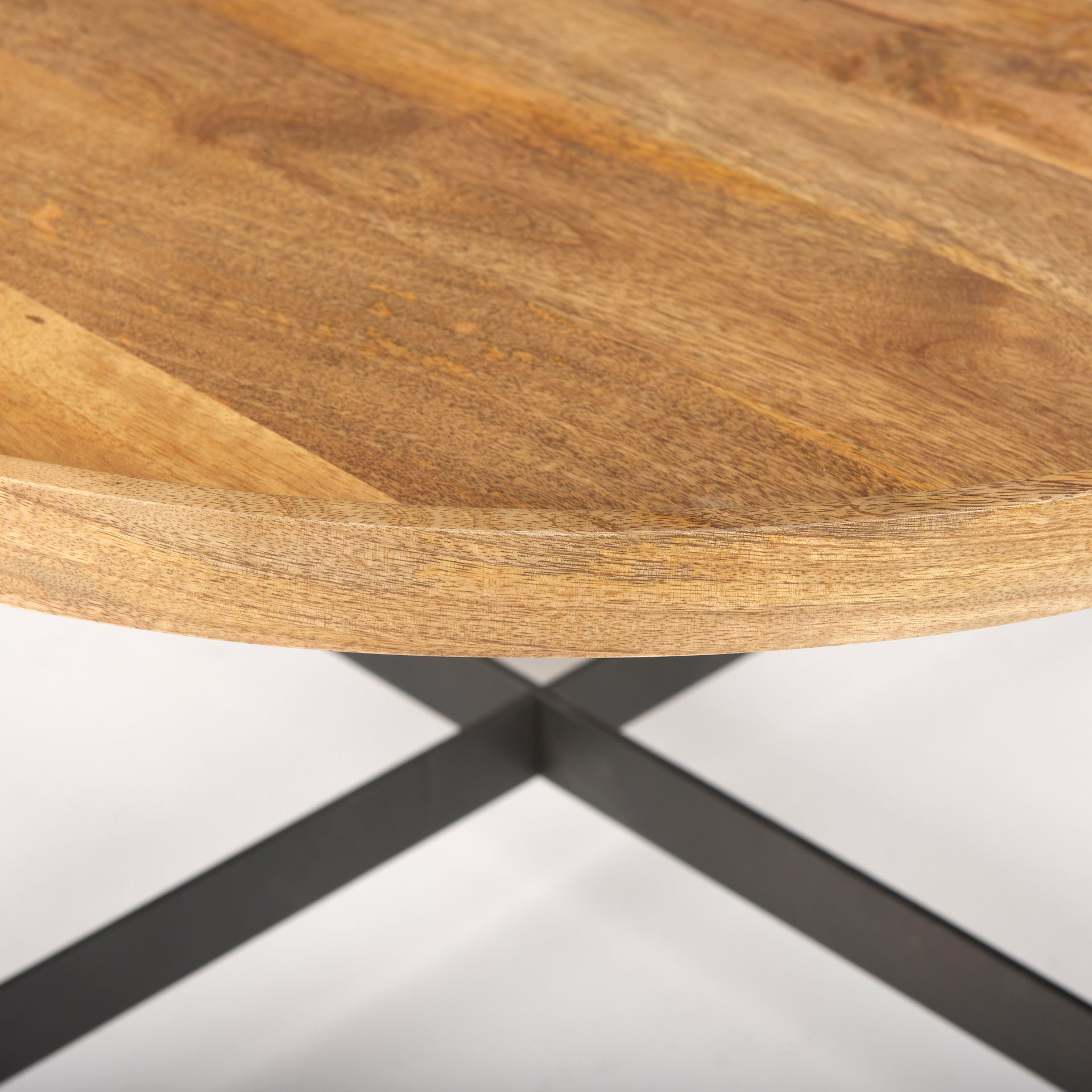 Mercana Marquisa Small / Medium Brown Wood with Black Metal Large Coffee Table