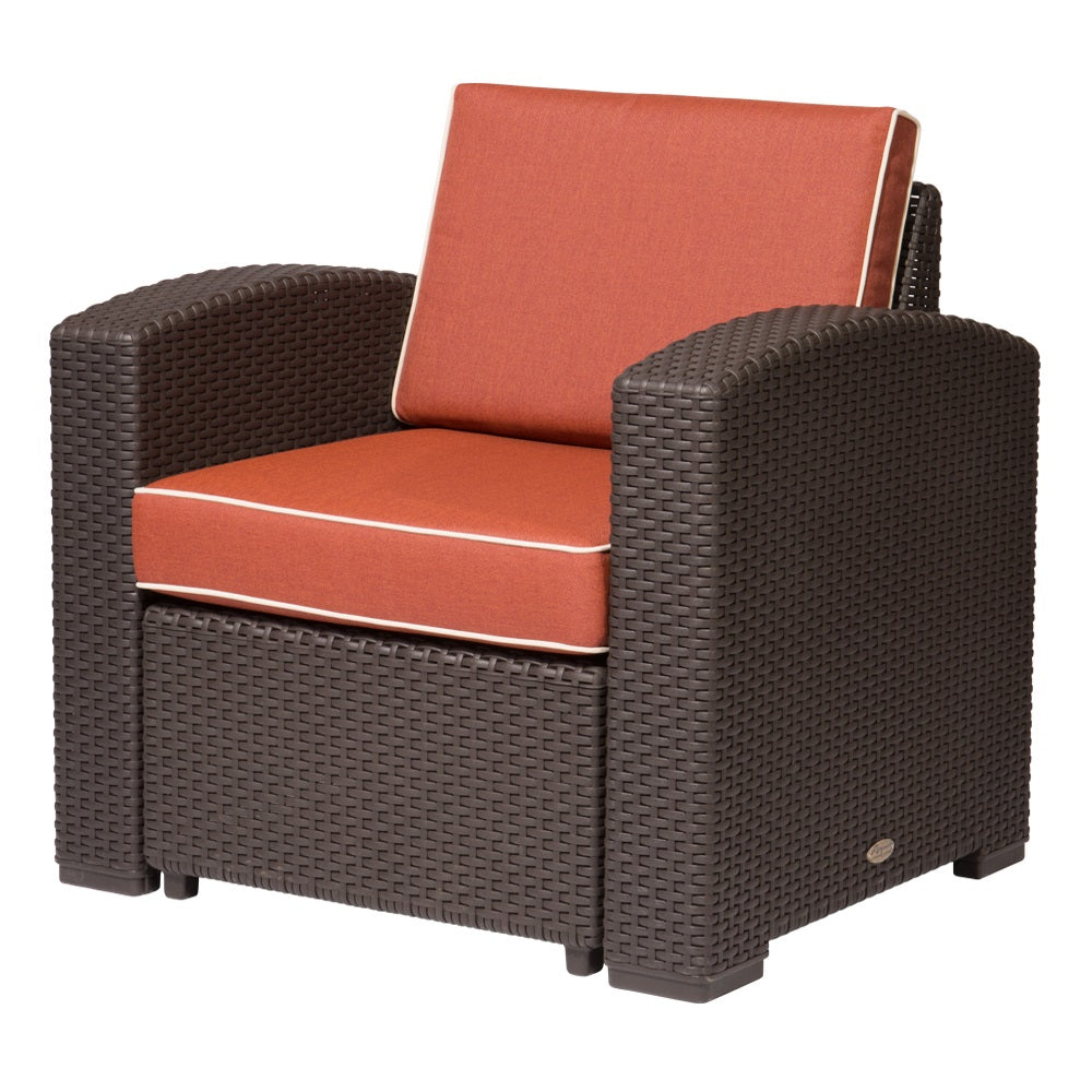 Lagoon Magnolia Grey/Black/Brown/Tan/White Rattan Club Chair With Cushion