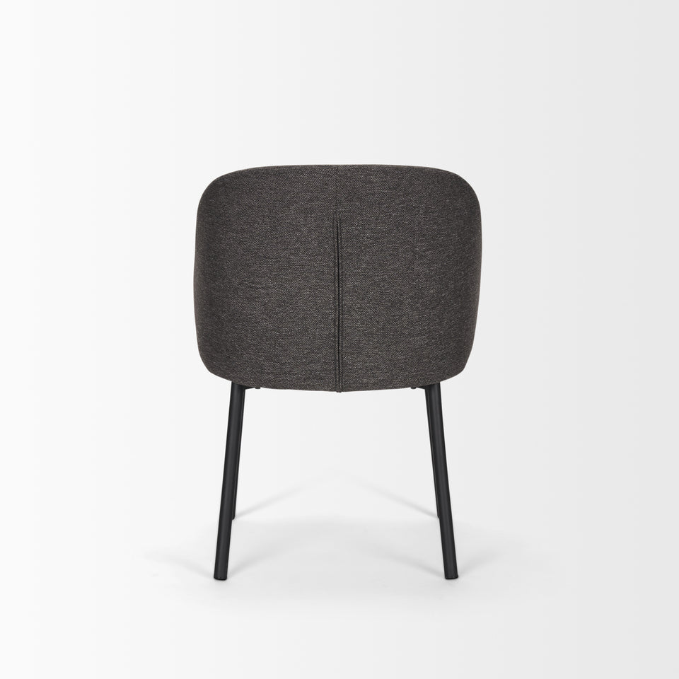 Mercana Shannon Dining Chair With Gray Fabric and Matte Black Metal