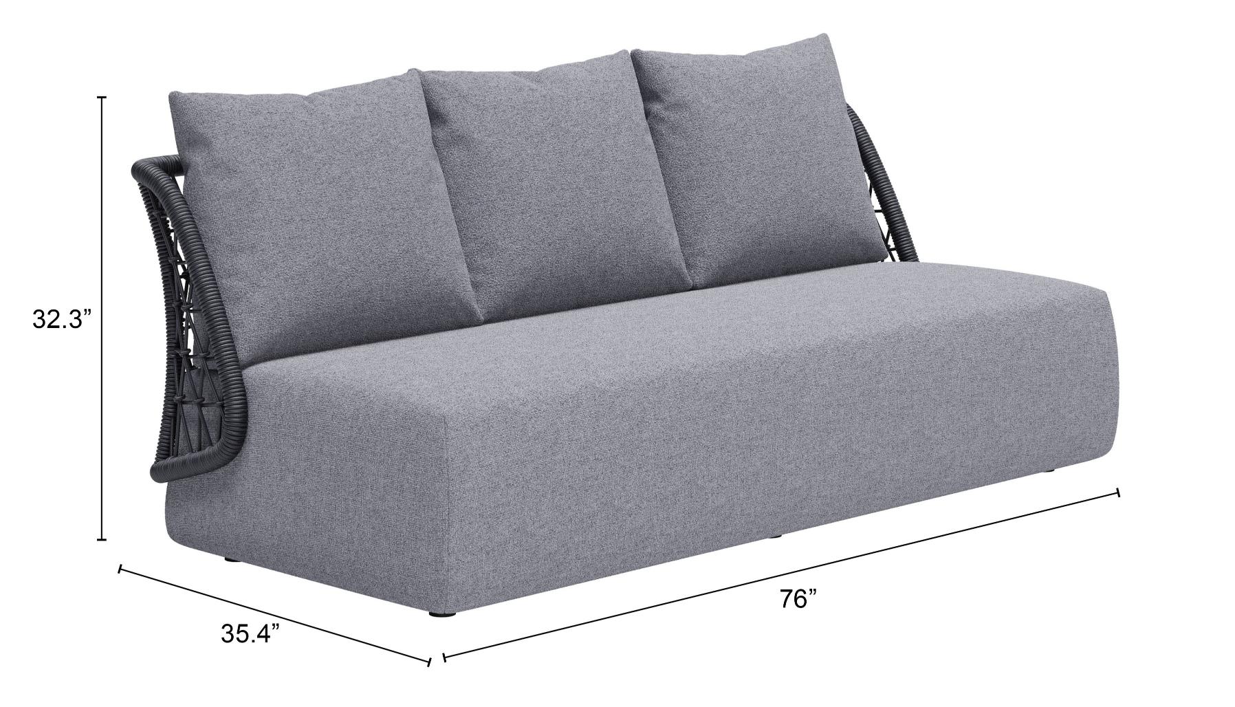 Zuo Modern Mekan Sofa in Gray