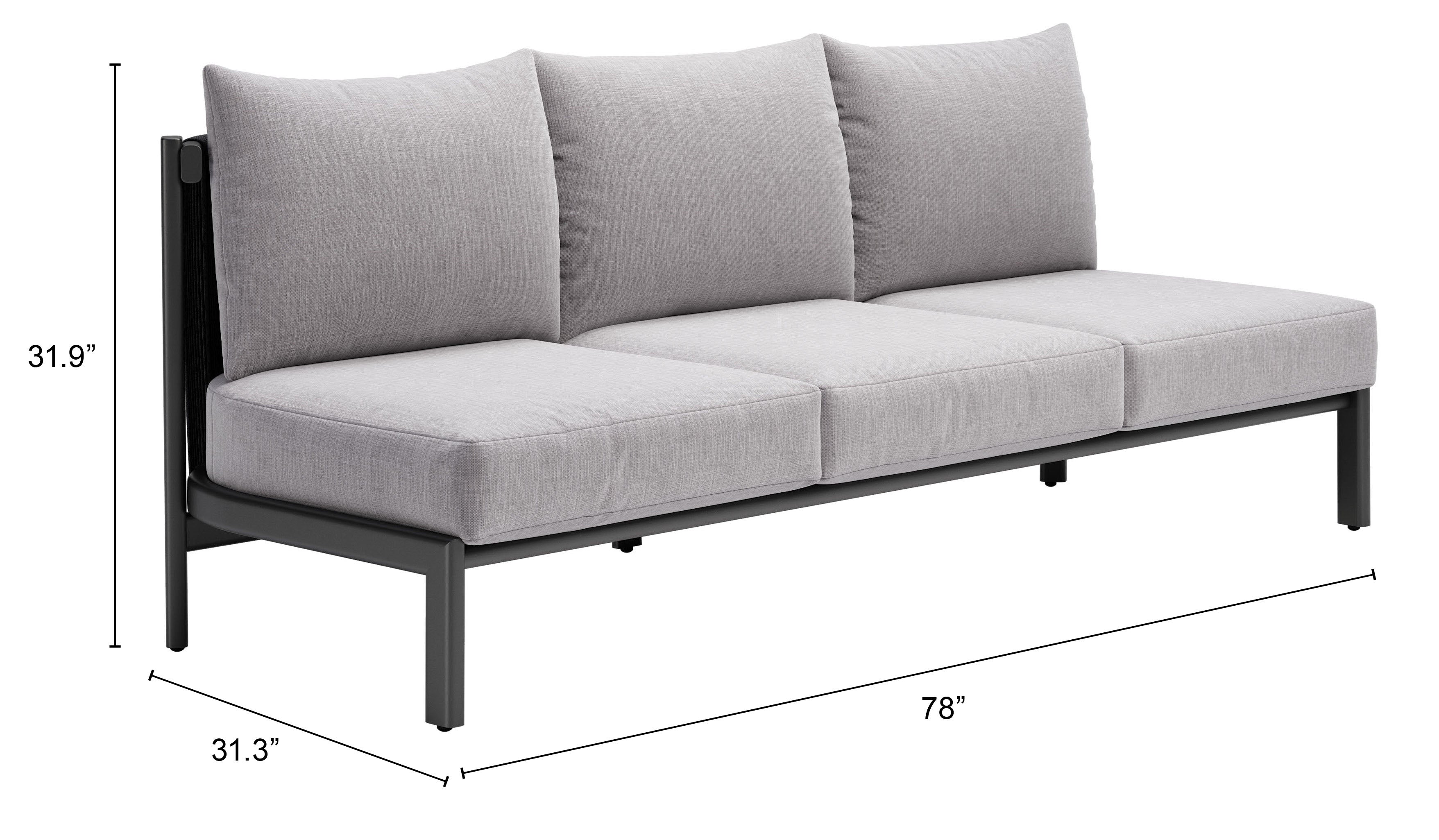 Zuo Modern Horizon Sofa in Gray