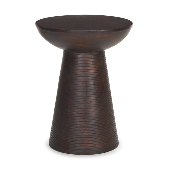 Mercana Novell Dark Brown Wood Pedestal Accent Table