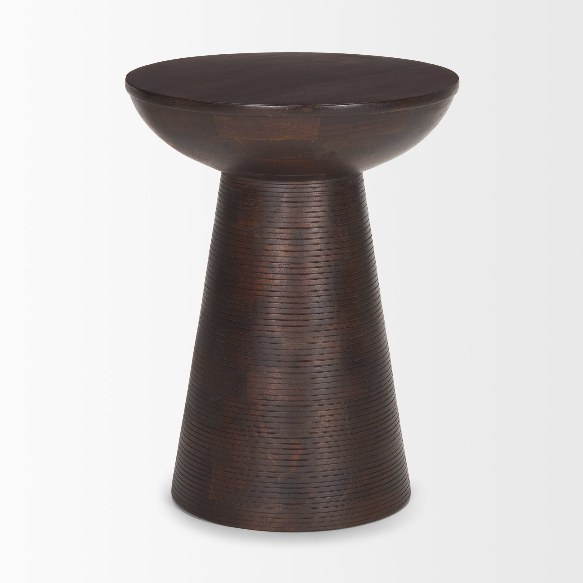 Mercana Novell Dark Brown Wood Pedestal Accent Table