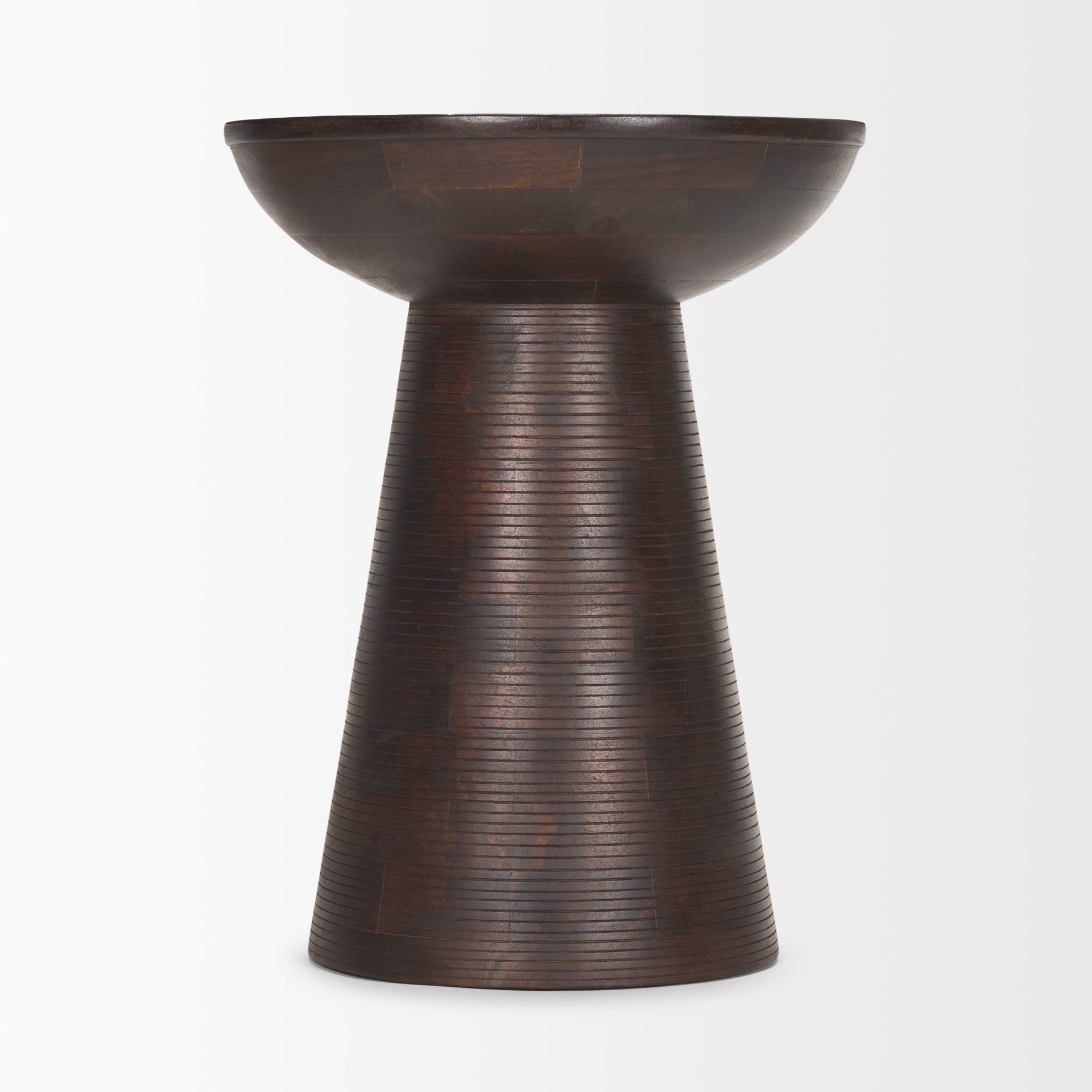 Mercana Novell Dark Brown Wood Pedestal Accent Table
