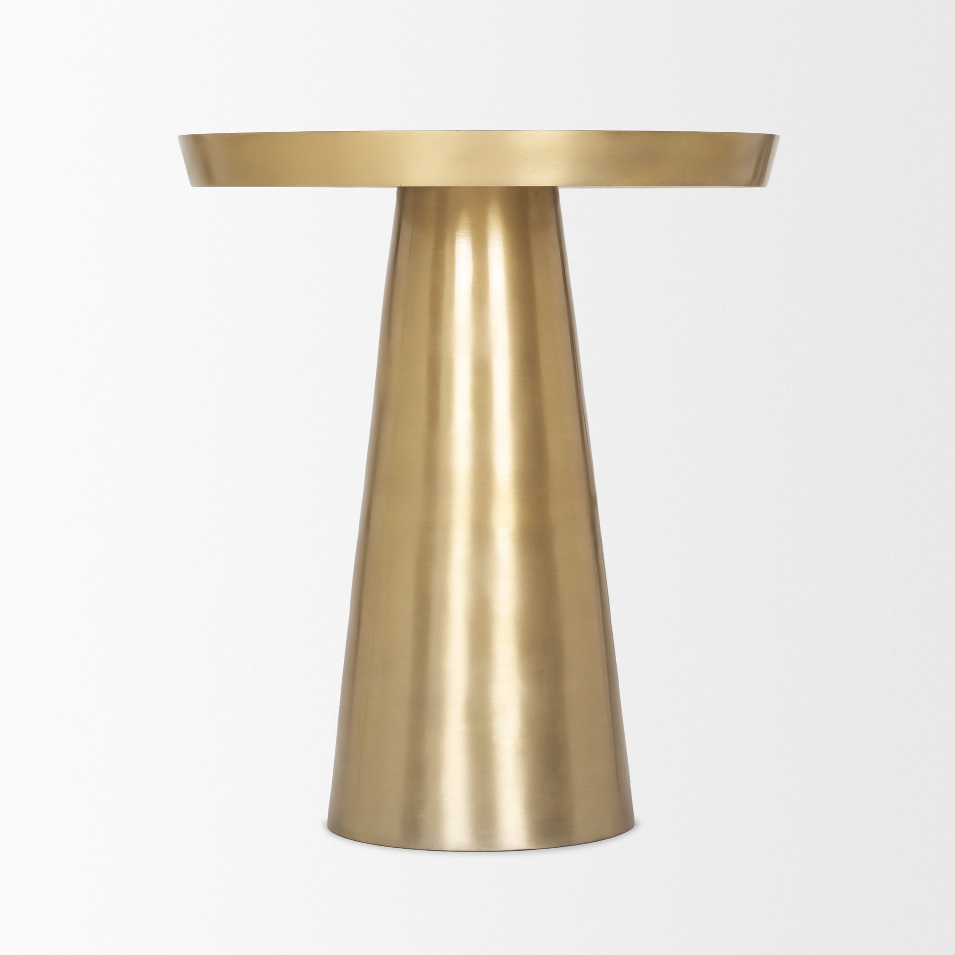 Mercana Roland Satin Brass Cast Aluminum Metal Accent Table