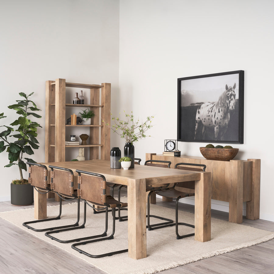Mercana Beth Light Brown Wood Rectangular Dining Table